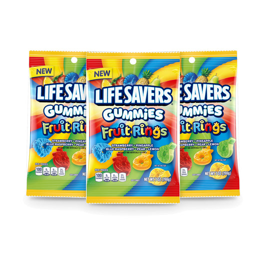 Life Savers Gummies Fruit Rings 7oz Peg Bag 3-Pack