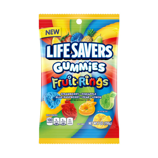 Life Savers Gummies Fruit Rings 7oz Peg Bag