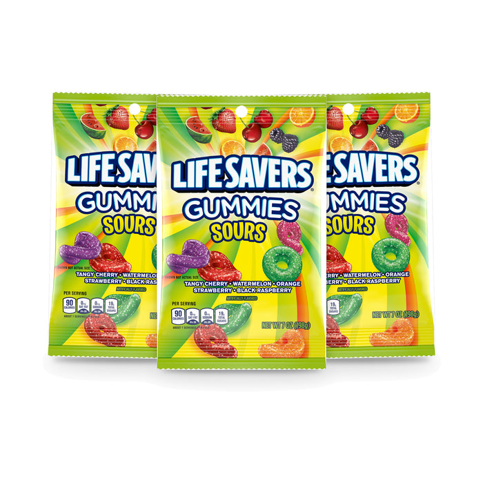 Life Savers Gummies Sours 7oz Peg Bag