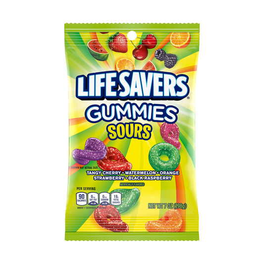 Life Savers Gummies Sours 7oz Peg Bag