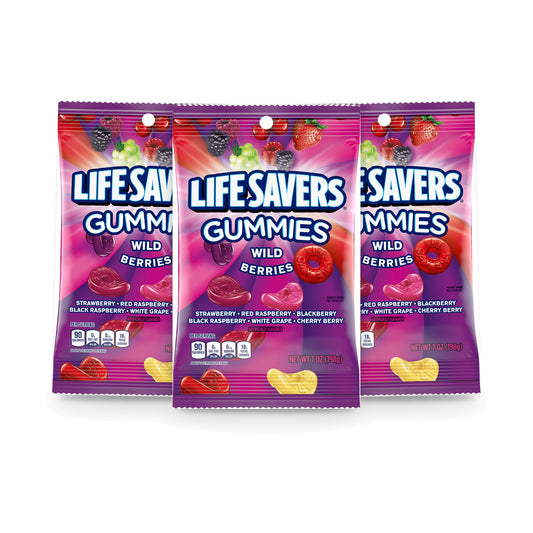 Life Savers Gummies Wild Berries 7oz Peg Bag 3-Pack