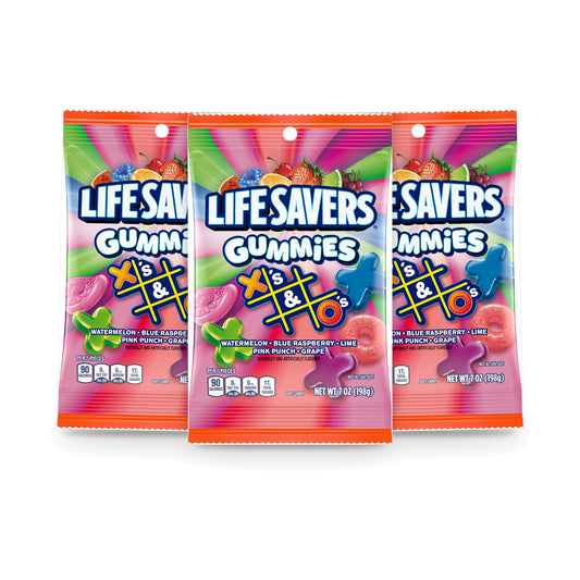 Life Savers Gummies X's & O's 7oz Peg Bag 3-Pack
