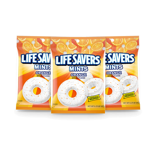 Life Savers Orange Mints 6.25oz Peg Bag 3-Pack