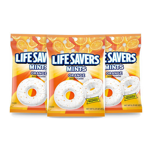 Life Savers Orange Mints 6.25oz Peg Bag 3-Pack