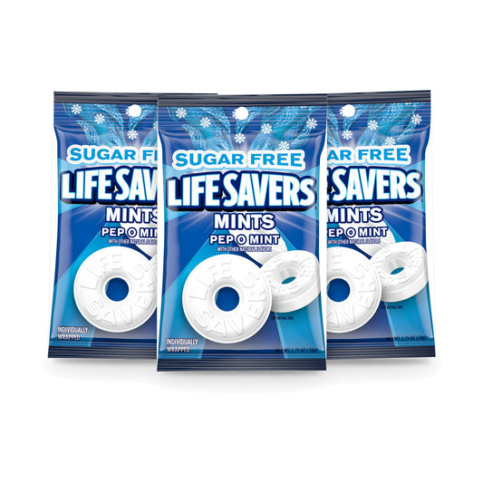 Life Savers Pep-O-Mint Sugar-Free Mints 2.75oz Bags 3-Pack