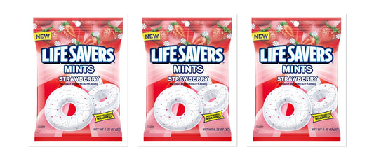 Life Savers Strawberry Mint 6.25oz Peg Bag 3-Pack
