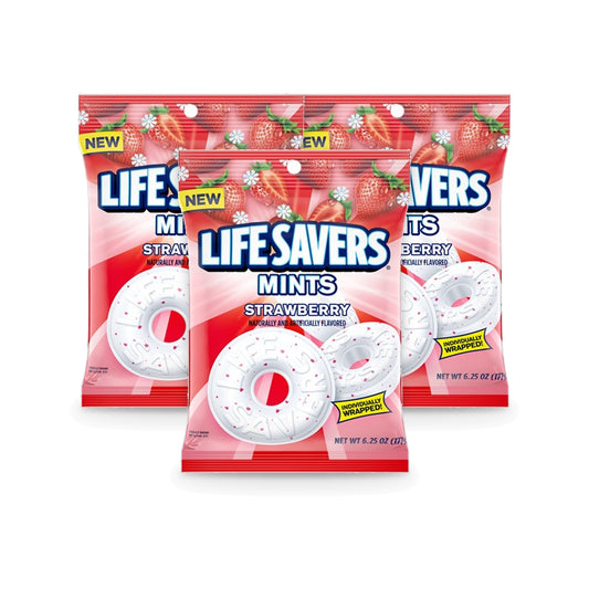 Life Savers Strawberry Mint 6.25oz Peg Bag 3-Pack
