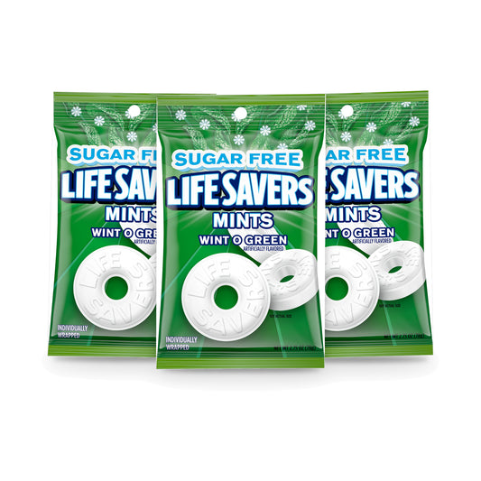 Life Savers Wint-O-Green Sugar-Free Mints 2.75oz Bags 3-Pack