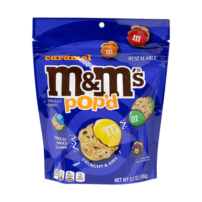 M&M's POP'd Caramel Freeze Dried Candy 5.5oz Pouches single