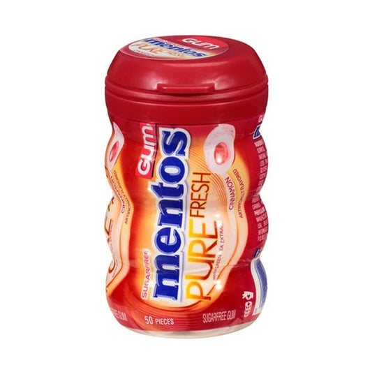 Mentos Pure Fresh Cinnamon Sugar-Free Gum 3.53oz Bottles (50 Pieces)