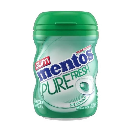 Mentos Pure Fresh Spearmint Sugar-Free Gum 10pc Mini Bottles (0.7oz)