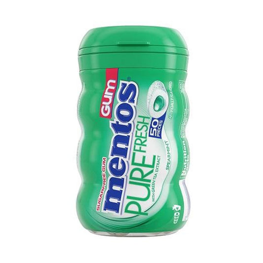 Mentos Pure Fresh Spearmint Sugar-Free Gum 3.53oz Bottles (50 Pieces)