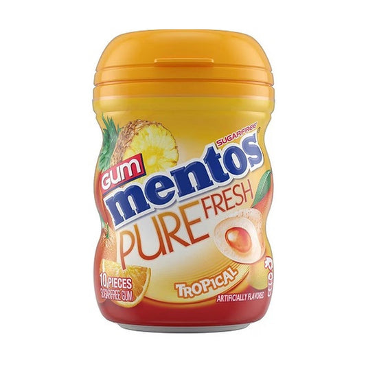Mentos Pure Fresh Tropical Sugar-Free Gum 10pc Mini Bottles (0.7oz)