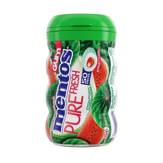Mentos Pure Fresh Watermelon Sugar-Free Gum 3.53oz Bottles (50 Pieces)