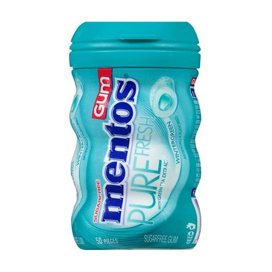 Mentos Pure Fresh Wintergreen Sugar-Free Gum 3.53oz Bottles (50 Pieces)
