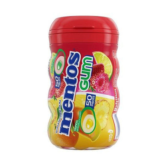 Mentos Red Fruit & Lime Sugar-Free Gum 3.53oz Bottles (50 Pieces)