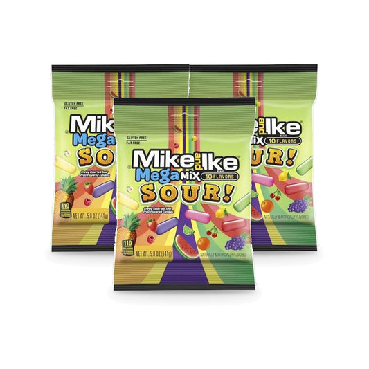 Mike and Ike Mega Mix Sour 5oz Peg Bag 3-Pack