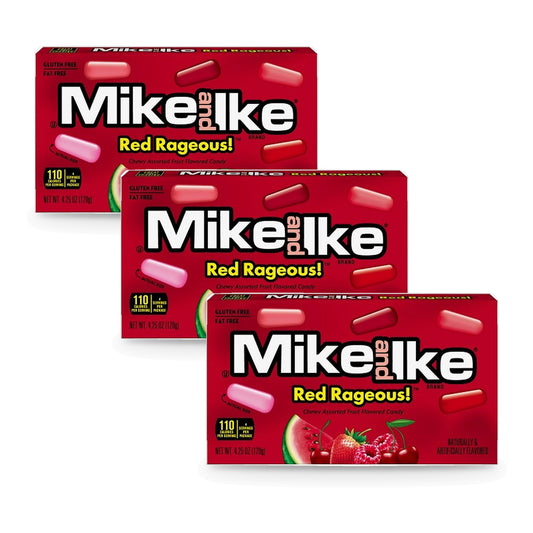 Mike and Ike RED RAGEOUS 4.25OZ Theater Box 3-Pack