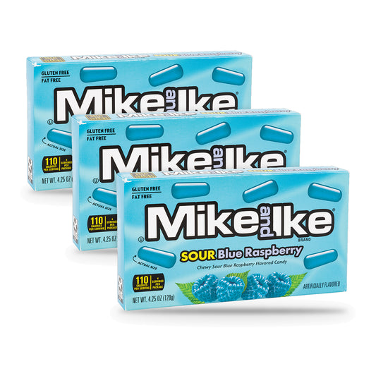 Mike and Ike Sour Blue Raspberry 4.25oz Theater Box 3-pack
