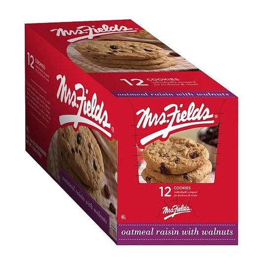 Mrs. Fields Oatmeal Raisin with Walnuts Cookies 2.1oz 12ct pack — full package