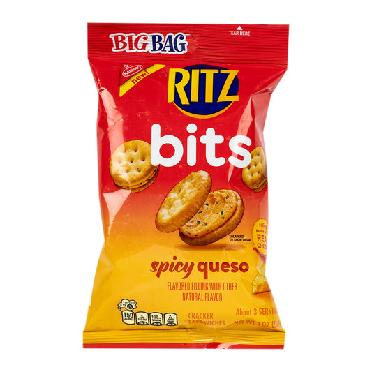 Nabisco Ritz Bits Spicy Queso 3oz pack — full package