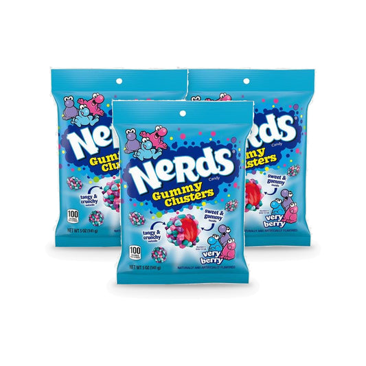 Nerds Gummy Clusters Very Berry 5oz Peg Bag 3-Pack