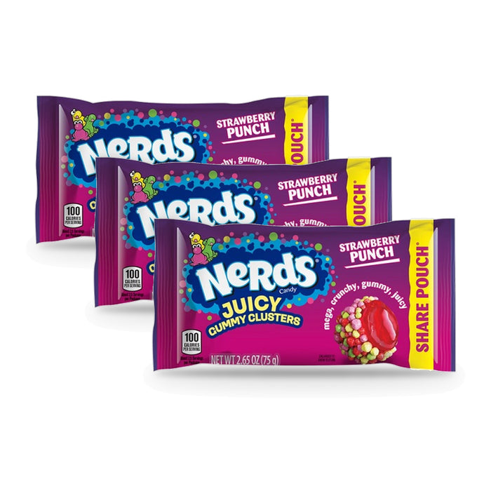 Nerds Juicy Gummy Clusters Strawberry Punch 2.65oz Bags