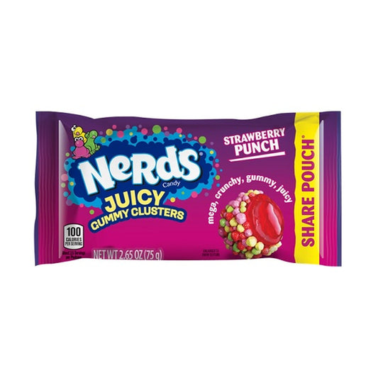 Nerds Juicy Gummy Clusters Strawberry Punch 2.65oz Bags