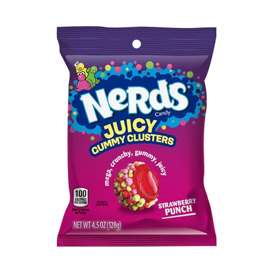 Nerds Juicy Gummy Clusters Strawberry Punch 4.5oz Peg Bags