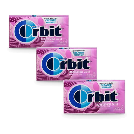 Orbit Bubblemint Sugar-Free Gum 14pc Packs 3-Pack