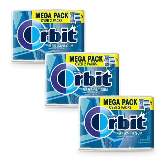 Orbit Peppermint Sugar-Free Gum Mega Packs (30 Pieces) 3-Pack