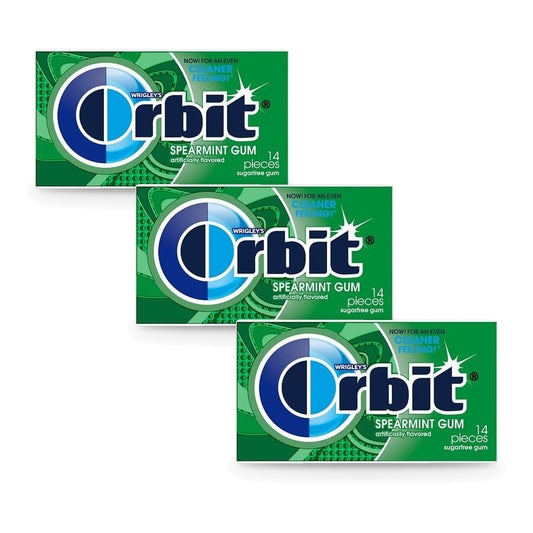 Orbit Spearmint Sugar-Free Gum 14pc Packs 3-Pack