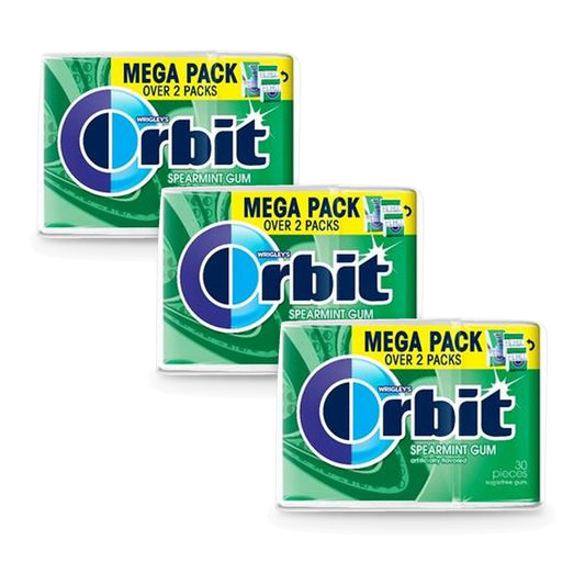 Orbit Spearmint Sugar-Free Gum Mega Packs (30 Pieces) 3-Pack