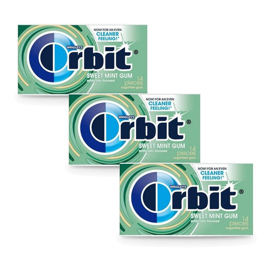 Orbit Sweet Mint Sugar-Free Gum 14pc Packs 3-Pack