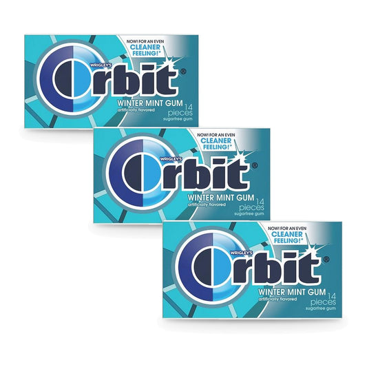 Orbit Wintermint Sugar-Free Chewing Gum 14pc Packs 3-Pack