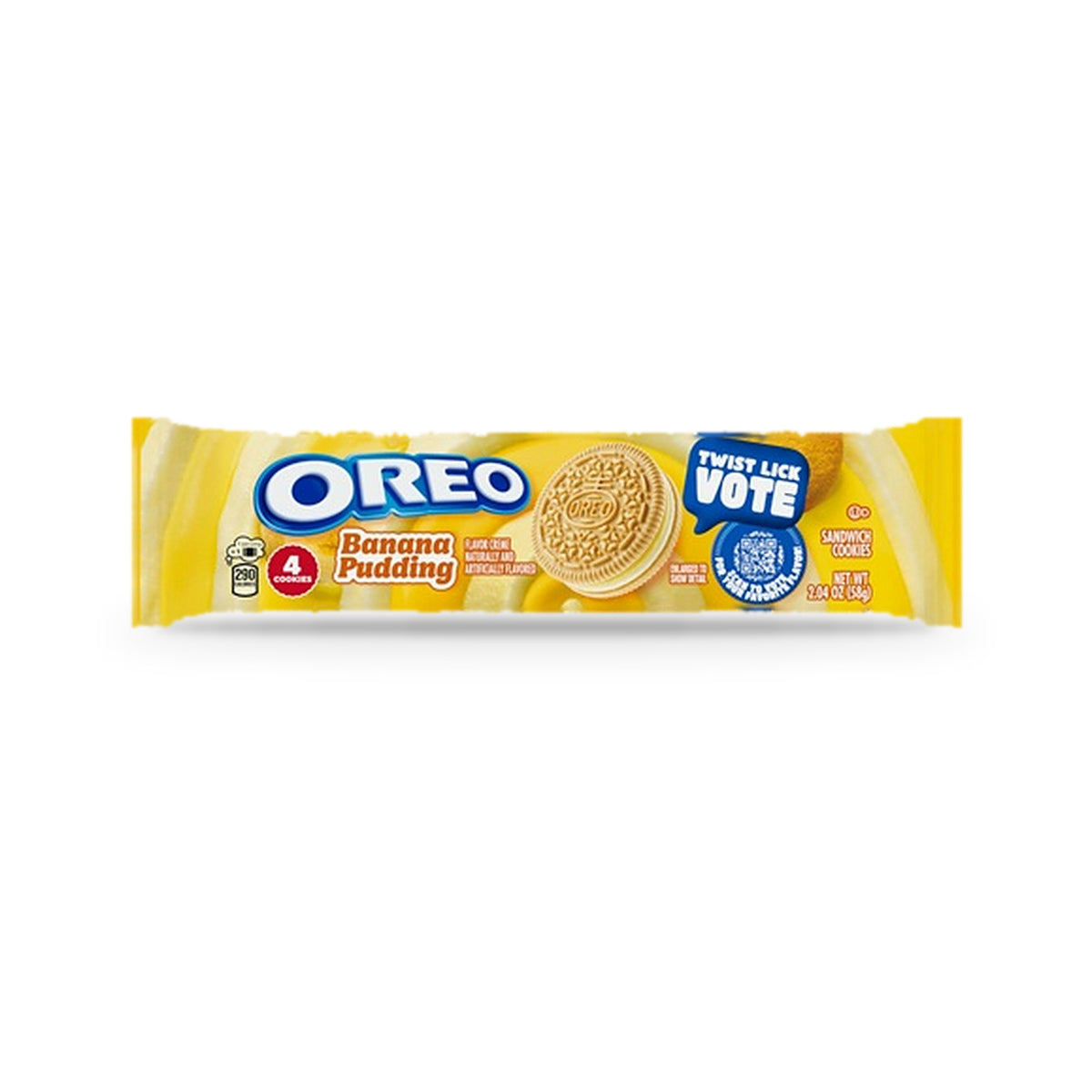 Oreo Banana Pudding Sandwich Cookies 2.04oz, front of package