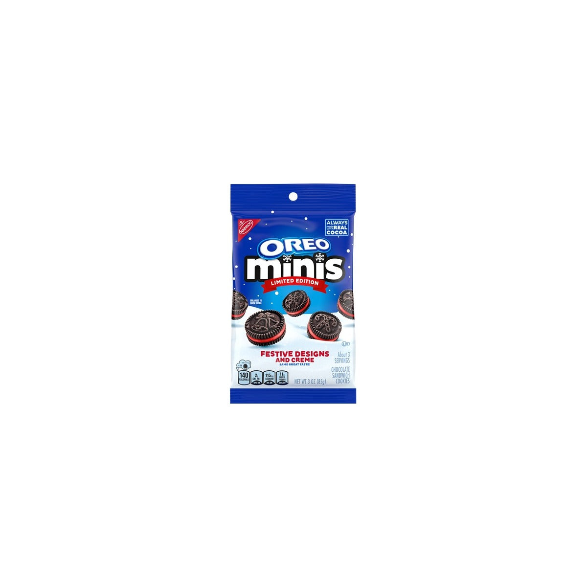Oreo Mini Festive Designs and Creme Limited Edition 3 oz bag, full package