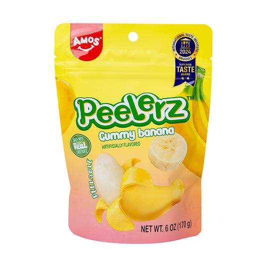 Amos Peelerz Gummy Banana 6oz Peg Bags single