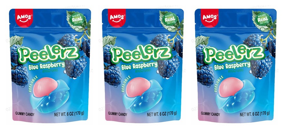Peelerz Gummy Blue Raspberry 6oz Peg Bags — 3-Pack