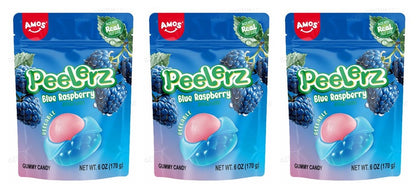 Peelerz Gummy Blue Raspberry 6oz Peg Bags — 3-Pack