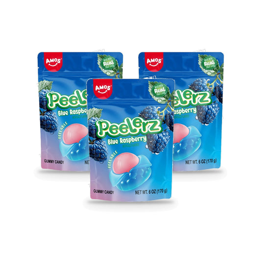 Peelerz Gummy Blue Raspberry 6oz Peg Bags 3-Pack