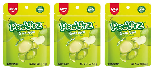 Peelerz Gummy Green Apple 6oz Peg Bags — 3-Pack