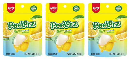 Peelerz Gummy Lemon 6oz Peg Bags — 3-Pack