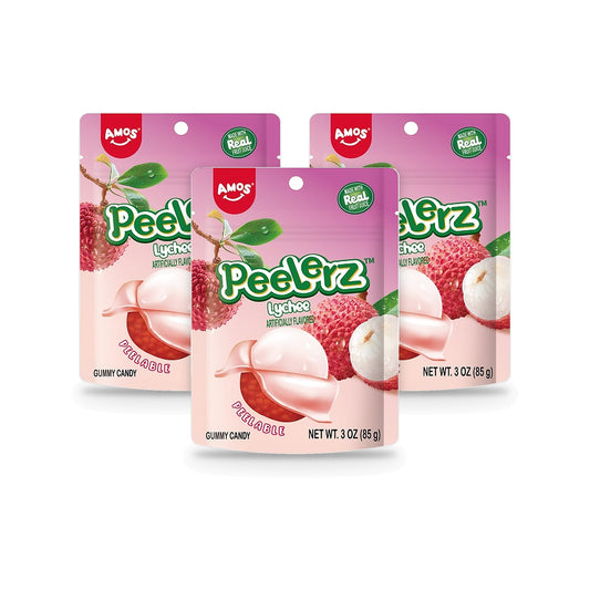 Amos Peelerz Gummy Lychee 3oz Peg Bags 3-Pack