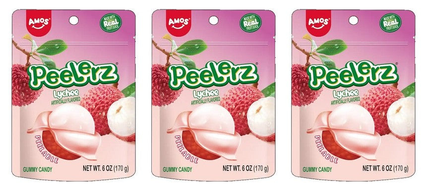 Peelerz Gummy Lychee 6oz Peg Bags — 3-Pack