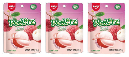 Peelerz Gummy Lychee 6oz Peg Bags — 3-Pack