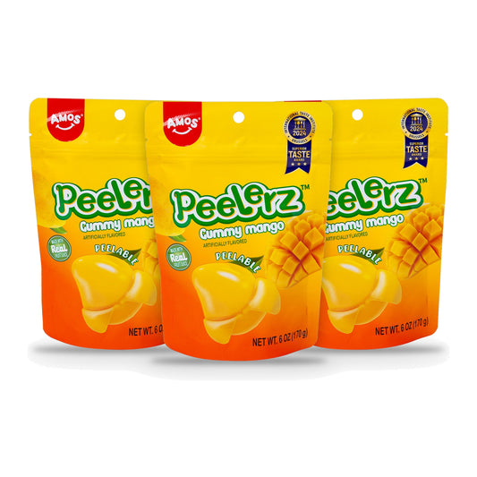 Amos Peelerz Gummy Mango 6oz Peg Bags 3-pack