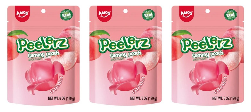 Peelerz Gummy Peach 6oz Peg Bags — 3-Pack
