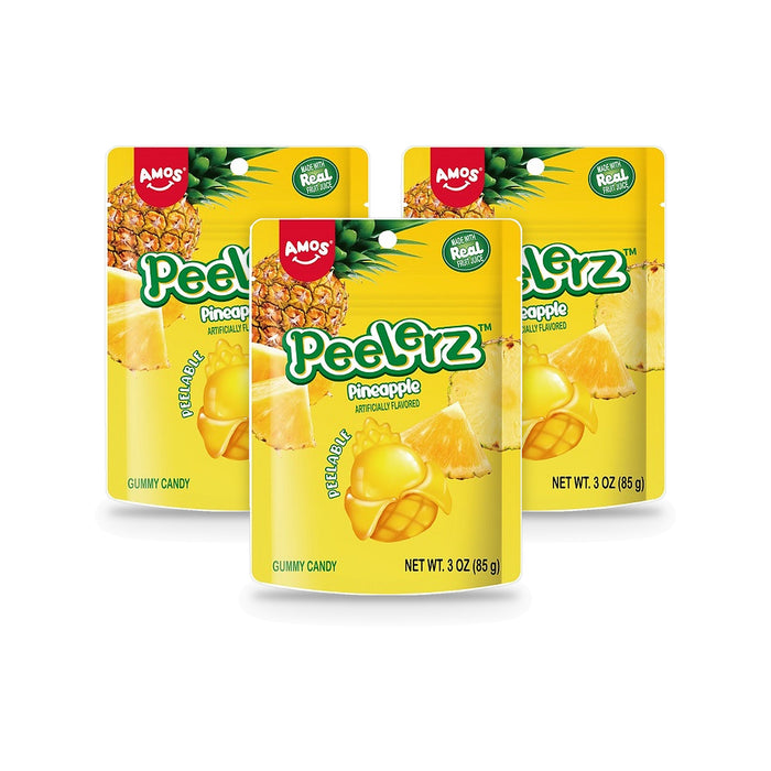 Amos Peelerz Gummy Pineapple 3oz Peg Bags