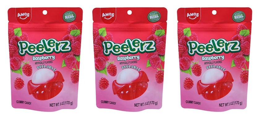Peelerz Gummy Raspberry 6oz Peg Bags — 3-Pack